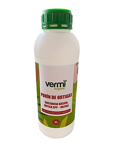 VERMIORGANIC Purin de Ortiga Ecológico, 1L. Insecticida, Fungicida, Acaricida para el Control de Hongos y para Corregir la clorosis férrica.