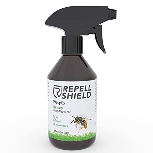 RepellShield Spray Repelente Anti Avispas en Loción Orgánico - Natural para Piscinas - Alternativa Eco a Trampa para Exterior e Interior, Insecticida y Espanta Avispas