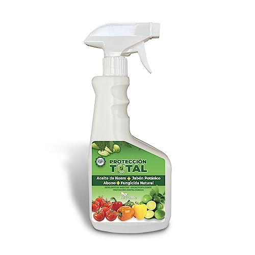FERTIBONO Protección Total: Jabón Potásico, Aceite de Neem, Fungicida y Abono Natural -(700cc)- Protección, Prevención y Curación de Enfermedades Fúngicas e Insectos Dañinos en Plantas - Residuo Cero