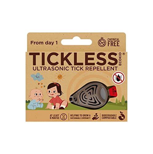 Tickless EcoKid - Repelente de garrapatas y pulgas para niños ultrasónico natural biodegradable sin químicos - Marrón
