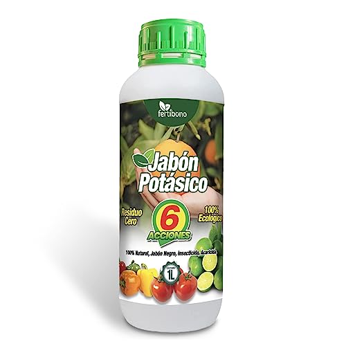 FERTIBONO Jabon Potasico Ultra Concentrado - El Más Eficaz 100% Natural y Residuo Cero Insecticida para Plantas, Potente contra Pulgón (1L)