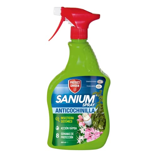 PROTECT GARDEN Sanium Spray Anticochinillas, Insecticida Sistémico de Listo. Elimina Larvas y Adultos de cochinillas. Rápida acción de Choque. hasta 8 semanas de protección 800ml