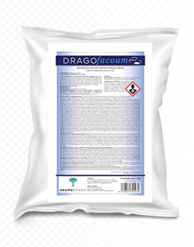 Drago Raticida Profesional para Exteriores contra Ratas y Ratones Azul Cebo Fresco anticoagulante de acción rápida 1 kg