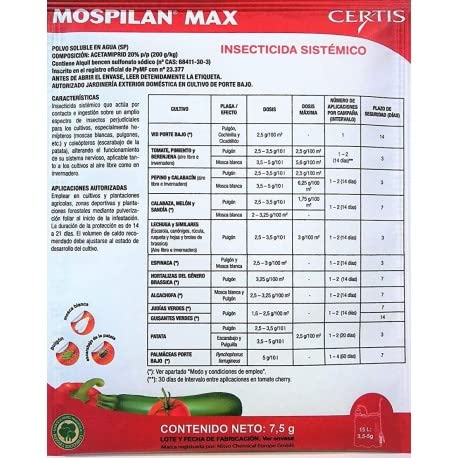 Peyca Mospilan MAX, insecticida sistémico con Acetamiprid 20% p/p