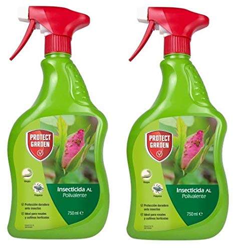 PROTECT GARDEN - Pack de 2 - Insecticida polivalente AL para jardín, Antiguo Decis, pulgones y orugas, Botella 750 ml…