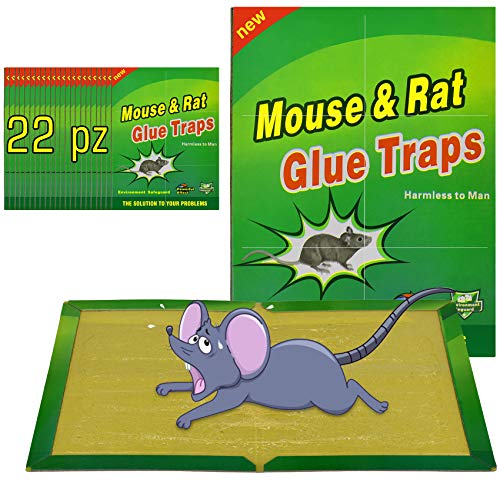Trampas para Ratones 22 Piezas Pegamento Trampa Mata Ratas Matarratas Potente Mata Ratas Grandes Ratones 【22 Piezas】