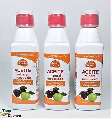 Todo Cultivo Aceite de Invierno Oleotion 3 uds. de 250 ml. Insecticida de Aceite de parafina. Tratamiento Troncos y cortezas de arbol.